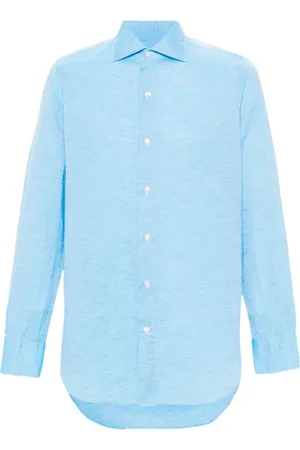 Finamore Heren, Overhemden, Blauw, Maat: 3XL Katoen