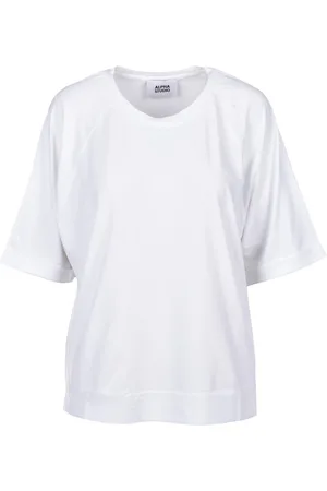 ALPHA STUDIO Dames, Tops, Wit, Maat: 2XL Katoen