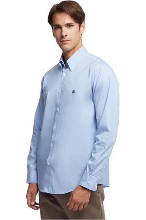 Brooks Brothers Heren, Overhemden, Blauw, Maat: S Katoen