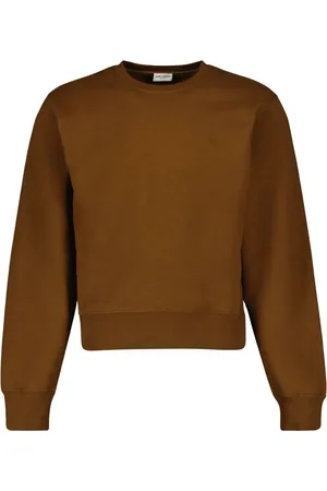 Saint Laurent Heren, Sweatshirts & Hoodies, Bruin, Maat: M Katoen