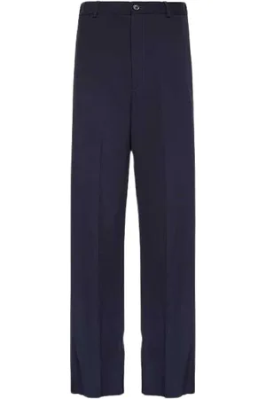 Balenciaga Heren, Broeken, Blauw, Maat: XS Wol