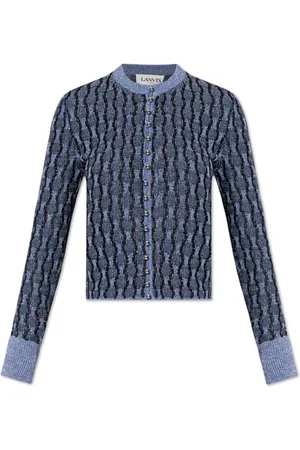 Lanvin Dames, Truien, Blauw, Maat: M Leer