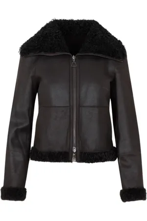 AKRIS Dames, Jassen, Zwart, Maat: 2XS Leer