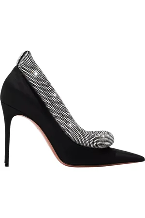Amina Muaddi Dames, Schoenen, Zwart, Maat: 37 1/2 EU Leer