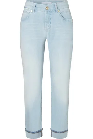 Mac Dames, Jeans, Blauw, Maat: XL Katoen