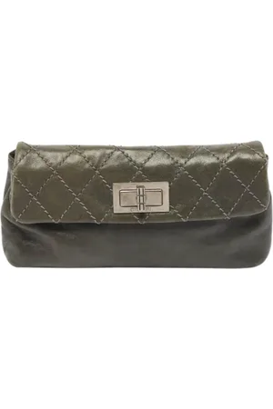 CHANEL Dames, Pre-owned, Grijs, Maat: ONE Size Leer