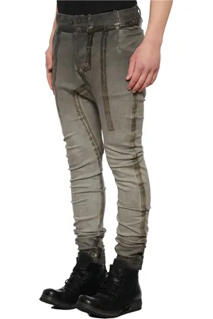 11 BY BORIS BIDJAN SABERI Heren, Broeken, Grijs, Maat: M Denim