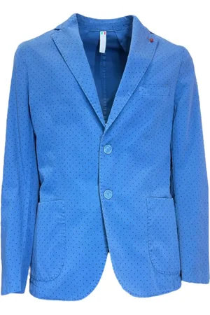 0-105 Heren, Jassen, Blauw, Maat: 2XL Katoen