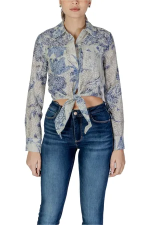 Guess Dames, Blouses & Shirts, Blauw, Maat: XS Viscose
