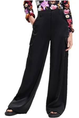 Desigual Dames, Broeken, Zwart, Maat: S Viscose