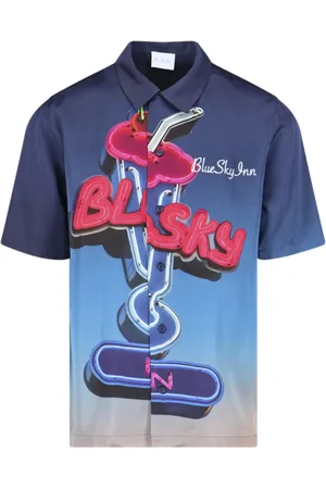 BLUE SKY INN Heren, Overhemden, Blauw, Maat: XL Viscose
