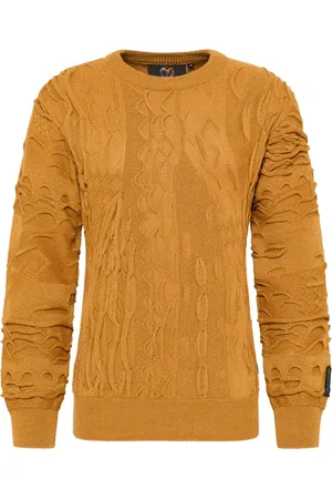Carlo Colucci Heren, Truien, Geel, Maat: XL Wol