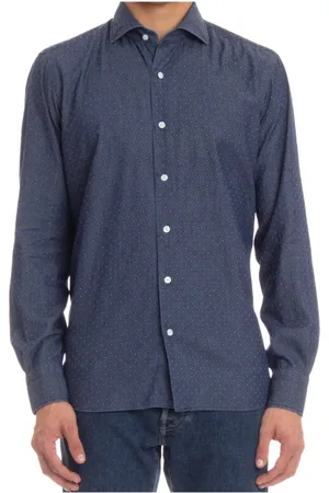 BARBA Heren, Overhemden, Blauw, Maat: 3XL Denim