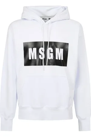 Msgm Heren, Sweatshirts & Hoodies, Wit, Maat: S Katoen