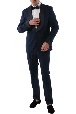 PAOLONI Heren, Pakken, Blauw, Maat: XL Wol