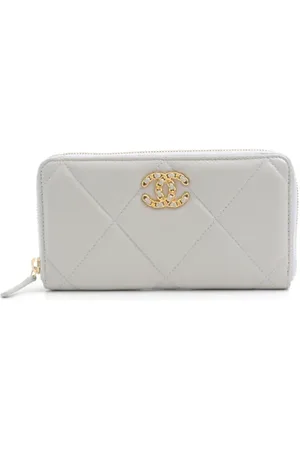 CHANEL Dames, Pre-owned, Grijs, Maat: ONE Size Leer