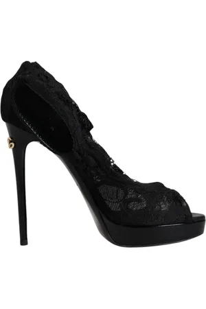 Dolce & Gabbana Dames, Schoenen, Zwart, Maat: 39 EU Zijde