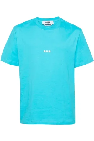 Msgm Heren, Tops, Blauw, Maat: L Katoen