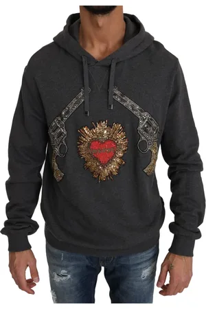 Dolce & Gabbana Heren, Sweatshirts & Hoodies, Grijs, Maat: 2XL Katoen