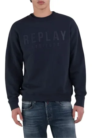 Replay Heren, Sweatshirts & Hoodies, Blauw, Maat: S Katoen