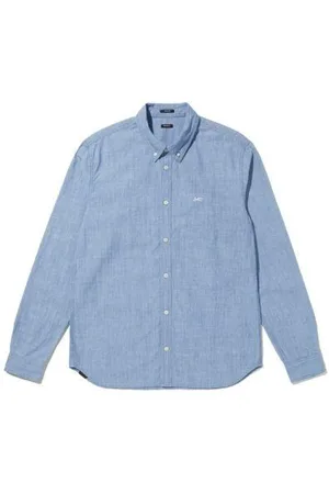 Denham Heren, Overhemden, Blauw, Maat: M Katoen