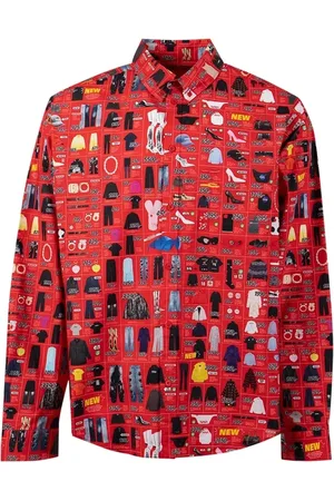 Balenciaga Heren, Overhemden, Rood, Maat: M Katoen