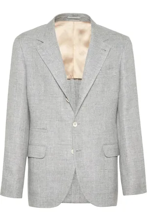 Brunello Cucinelli Heren, Jassen, Grijs, Maat: XL Linnen