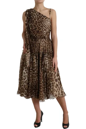 Dolce & Gabbana Dames, Jurken, Bruin, Maat: S Zijde