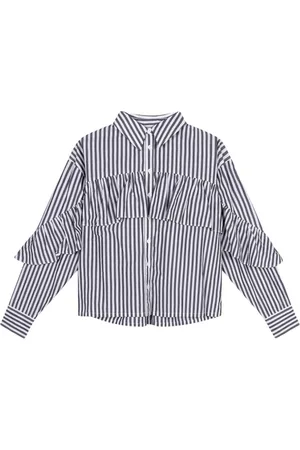 Alix the label Dames, Blouses & Shirts, Grijs, Maat: L Katoen