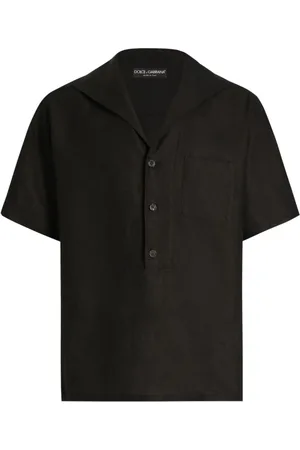 Dolce & Gabbana Heren, Overhemden, Zwart, Maat: L Linnen