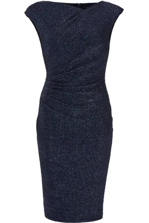 Swing Dames, Jurken, Blauw, Maat: L Poliester