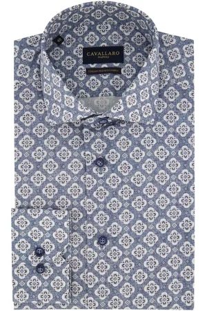 Cavallaro Napoli Heren, Overhemden, Blauw, Maat: M Katoen