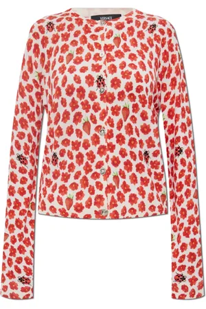 VERSACE Dames, Truien, Rood, Maat: XS Zijde