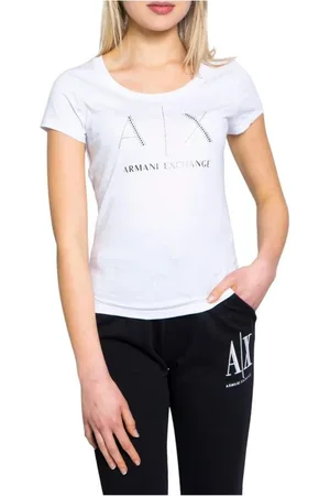 Armani Exchange Dames, Tops, Wit, Maat: S Katoen