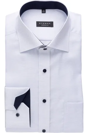 ETERNA Heren, Overhemden, Blauw, Maat: 2XL Katoen