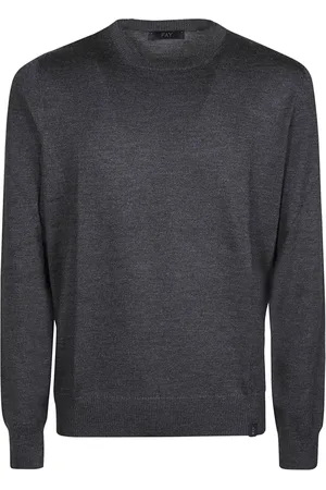 FAY Heren, Truien, Grijs, Maat: 3XL Wol