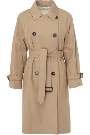 Max Mara Dames, Mantels, Bruin, Maat: S Katoen