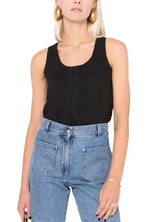 Twin-Set Dames, Tops, Zwart, Maat: S Leer