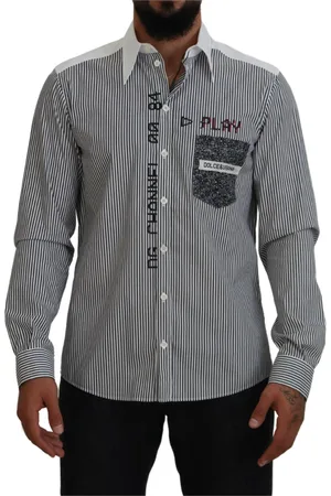 Dolce & Gabbana Heren, Overhemden, Zwart, Maat: XL Katoen