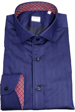 Xacus Heren, Overhemden, Blauw, Maat: M Katoen