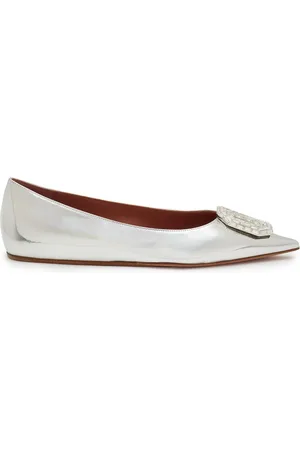 Amina Muaddi Dames, Schoenen, Grijs, Maat: 41 EU