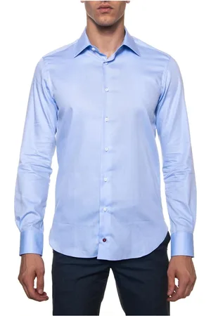 Carrel Heren, Overhemden, Blauw, Maat: S Katoen