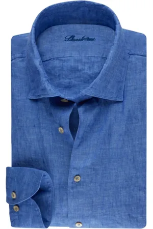 Stenströms Heren, Overhemden, Blauw, Maat: 2XL Linnen