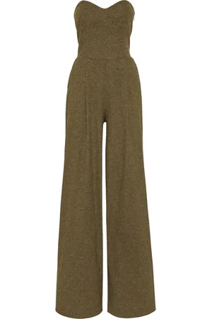 MVP Wardrobe Dames, Jumpsuits & Playsuits, Groen, Maat: L Linnen
