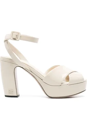 Miu Miu Dames, Schoenen, Wit, Maat: 40 EU Leer