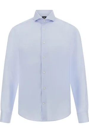 Boggi Milano Heren, Overhemden, Blauw, Maat: 2XL Katoen