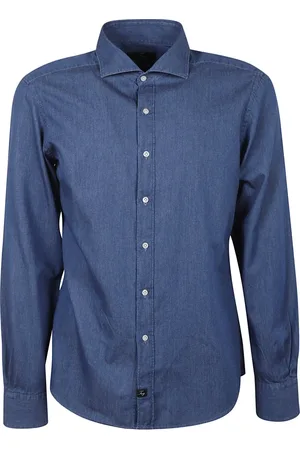 FAY Heren, Overhemden, Blauw, Maat: 3XL Katoen