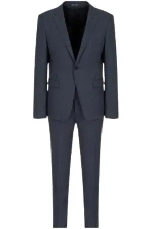 Emporio Armani Heren, Pakken, Blauw, Maat: XL Wol