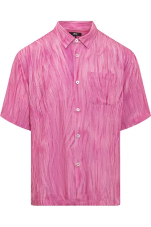 STUSSY Heren, Overhemden, Roze, Maat: L Viscose