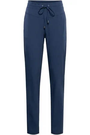 &Co Woman Dames, Broeken, Blauw, Maat: S Leer